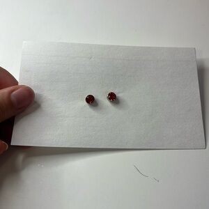 Red and Silver Stud Earrings